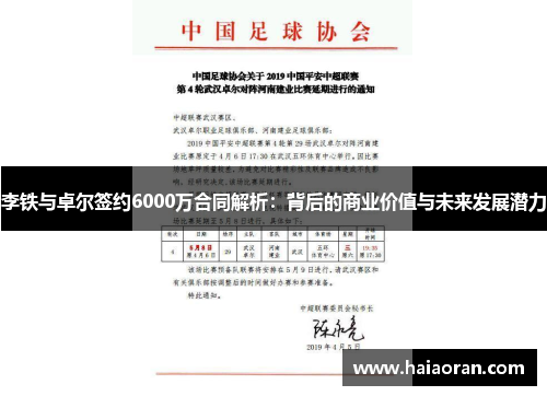 李铁与卓尔签约6000万合同解析：背后的商业价值与未来发展潜力
